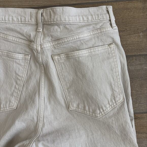 Abercrombie and Fitch Women's Size 12/31 Jeans 90s Straight Raw Edge Capri White - Picture 9 of 14